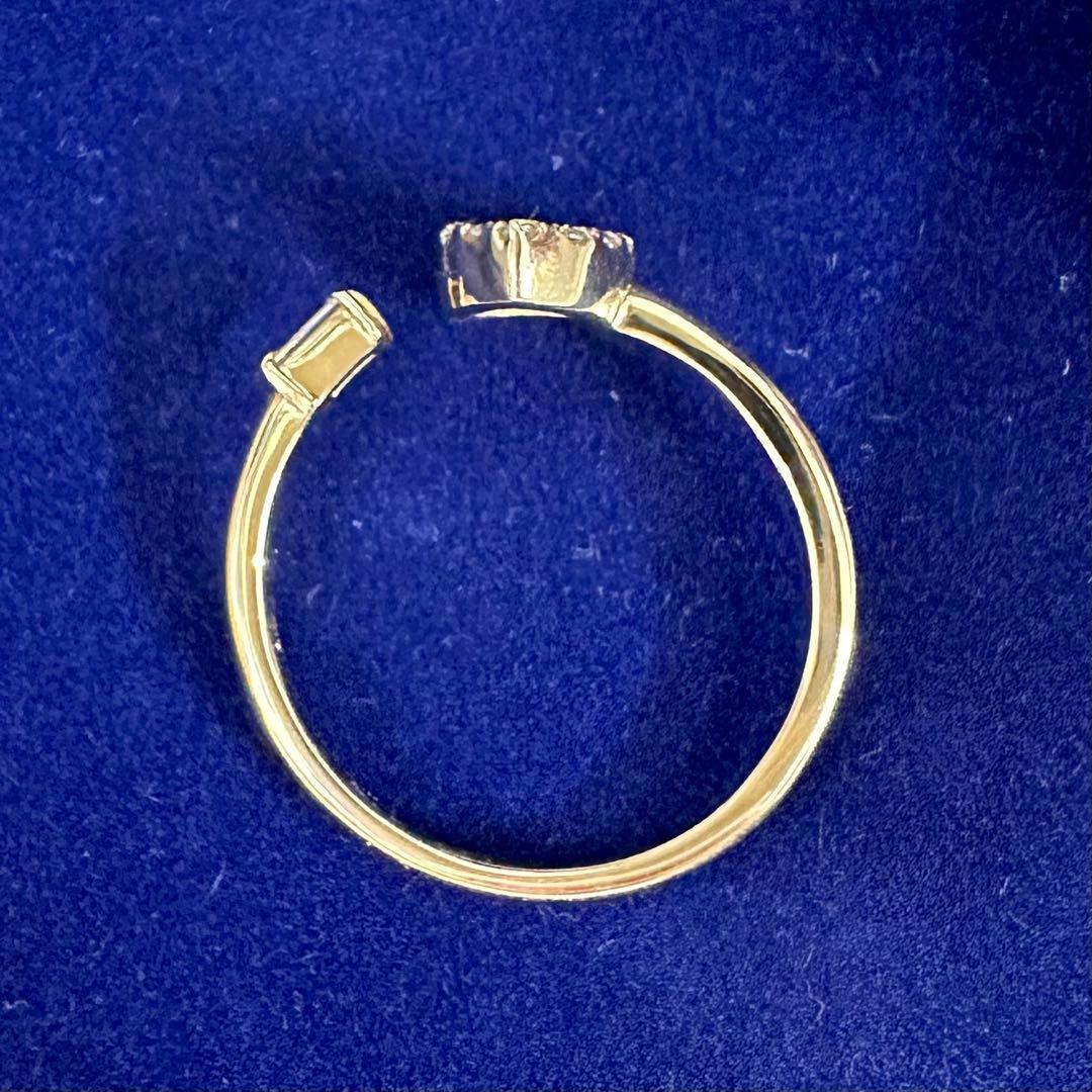 K18 ダイヤモンド0.20ct フリーリング オープンリング ティアドロップ