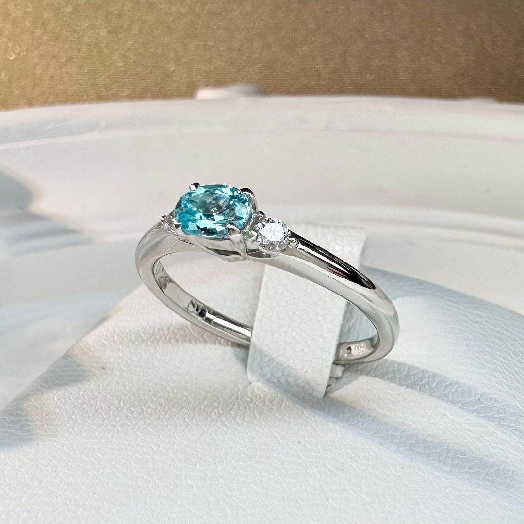 【美品】PT900 パライバトルマリン0.26ct ダイヤ リング
