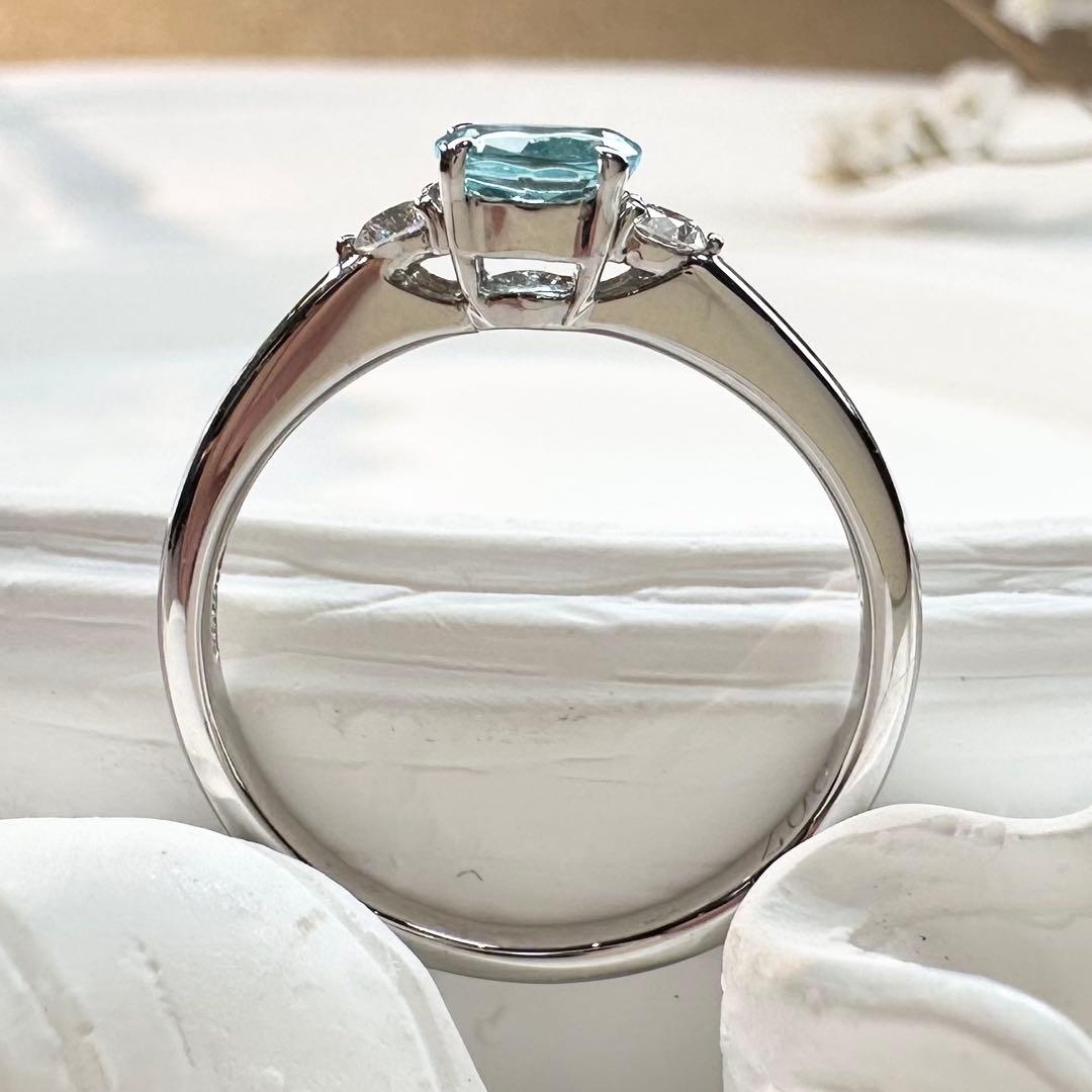 【美品】PT900 パライバトルマリン0.26ct ダイヤ リング