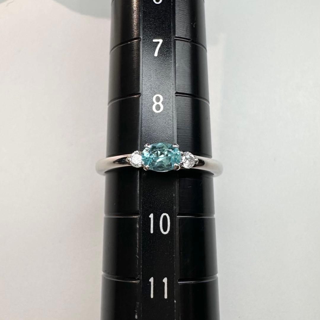 【美品】PT900 パライバトルマリン0.26ct ダイヤ リング