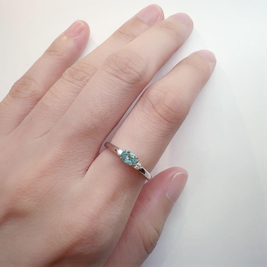 【美品】PT900 パライバトルマリン0.26ct ダイヤ リング
