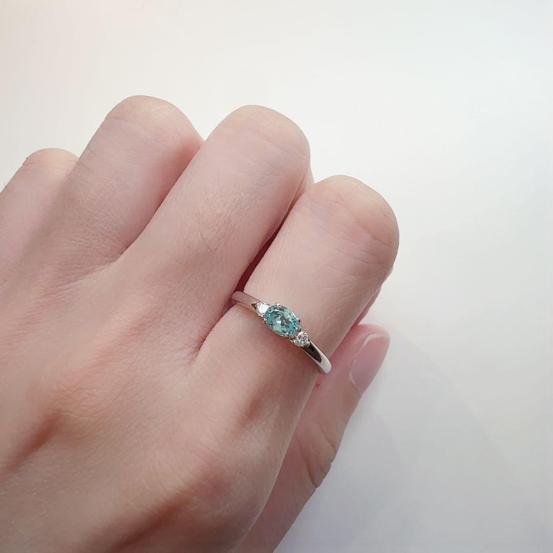 【美品】PT900 パライバトルマリン0.26ct ダイヤ リング