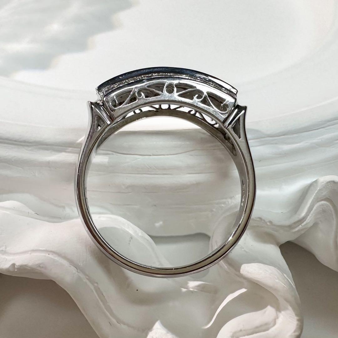 【美品】Pt900 ルビー 0.36ct ラインデザイン リング ダイヤ