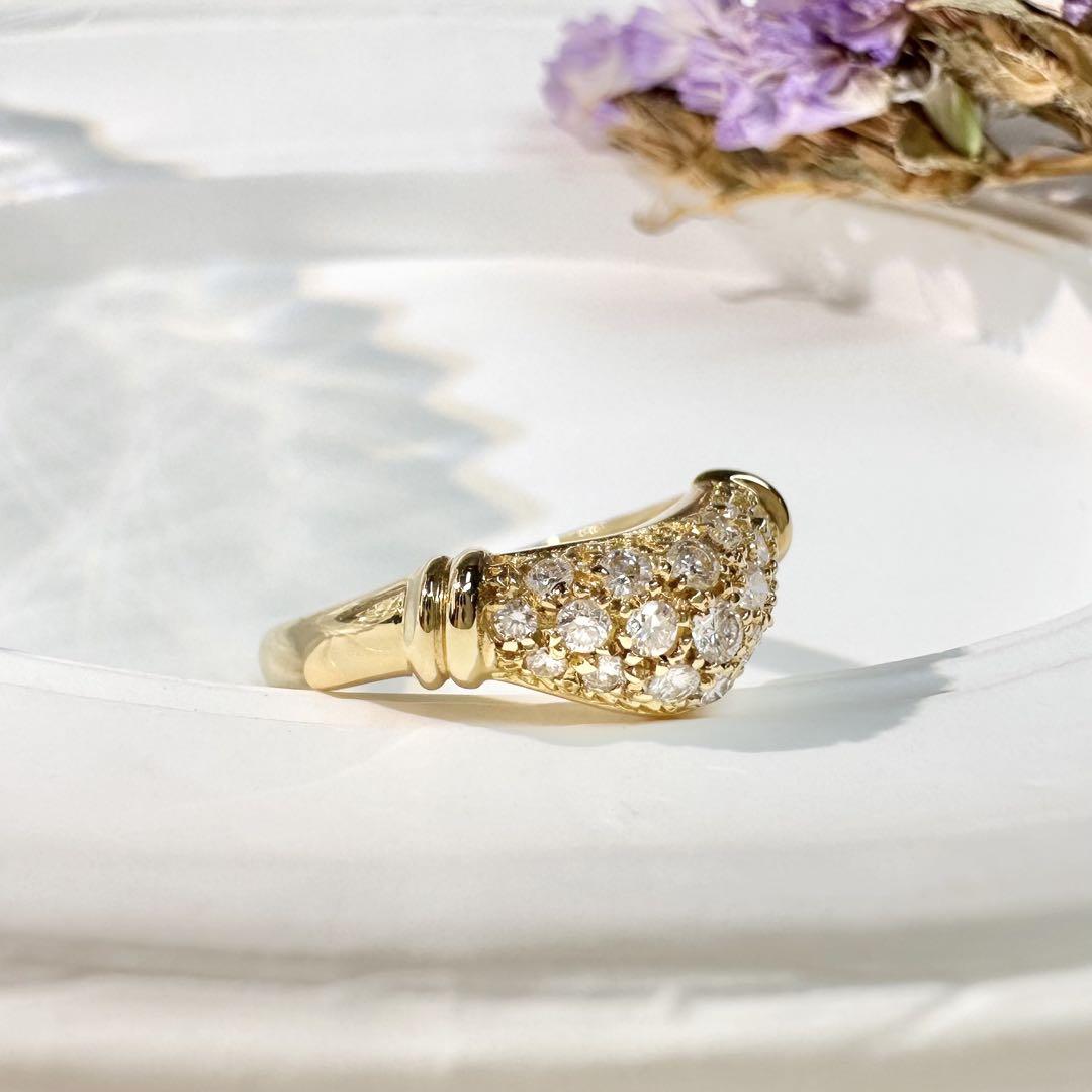 【K18】ダイヤモンド 0.31ct リング