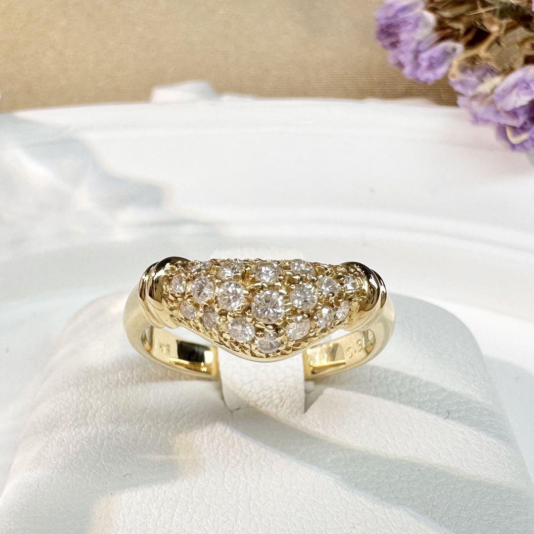 【K18】ダイヤモンド 0.31ct リング