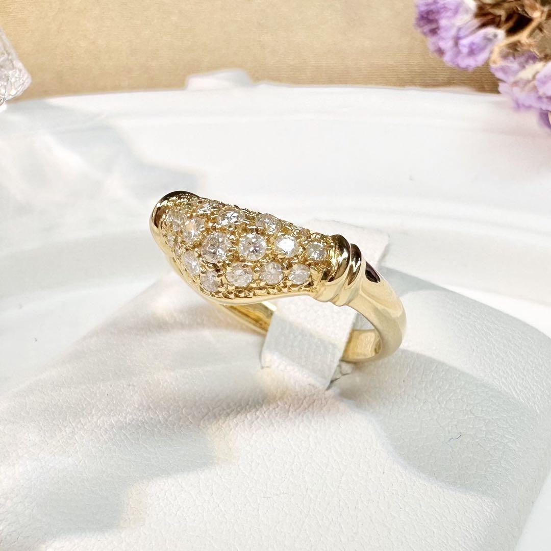 【K18】ダイヤモンド 0.31ct リング