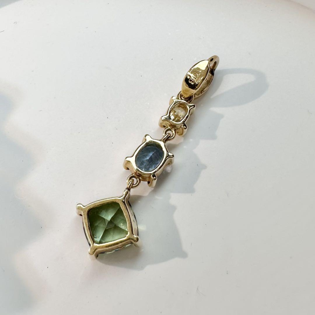 【K18】デマントイドガーネット1.27ct サンタマリアアクア　ペンダント