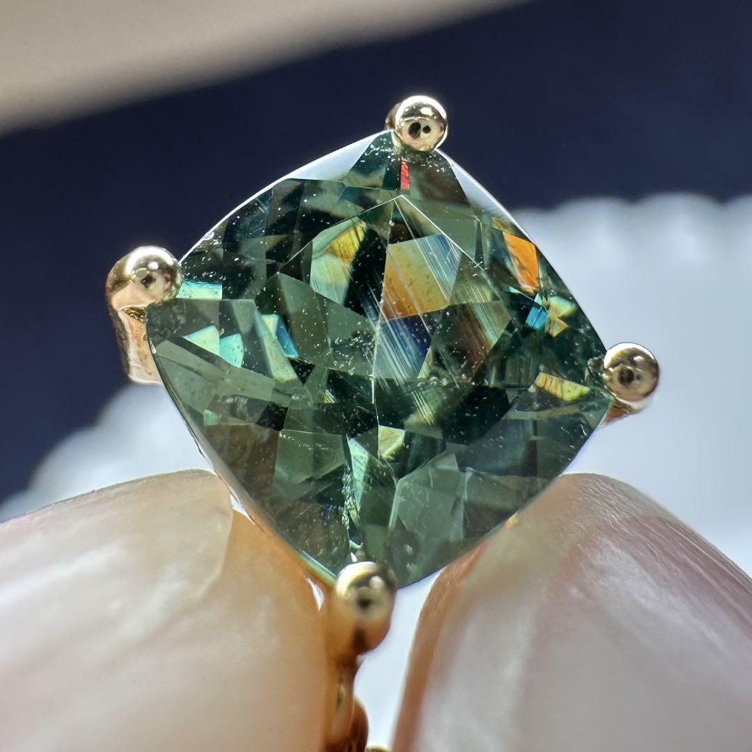 【K18】デマントイドガーネット1.27ct サンタマリアアクア　ペンダント