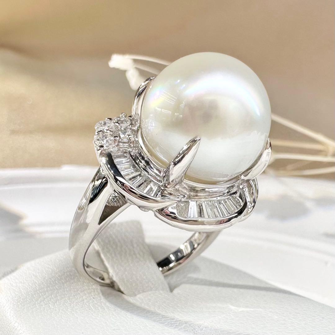 【美品】PT900 大渓地パール 12.8mm リング