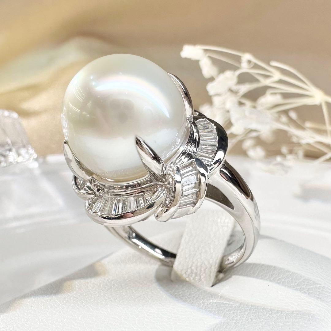 【美品】PT900 大渓地パール 12.8mm リング