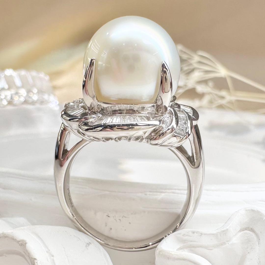 【美品】PT900 大渓地パール 12.8mm リング