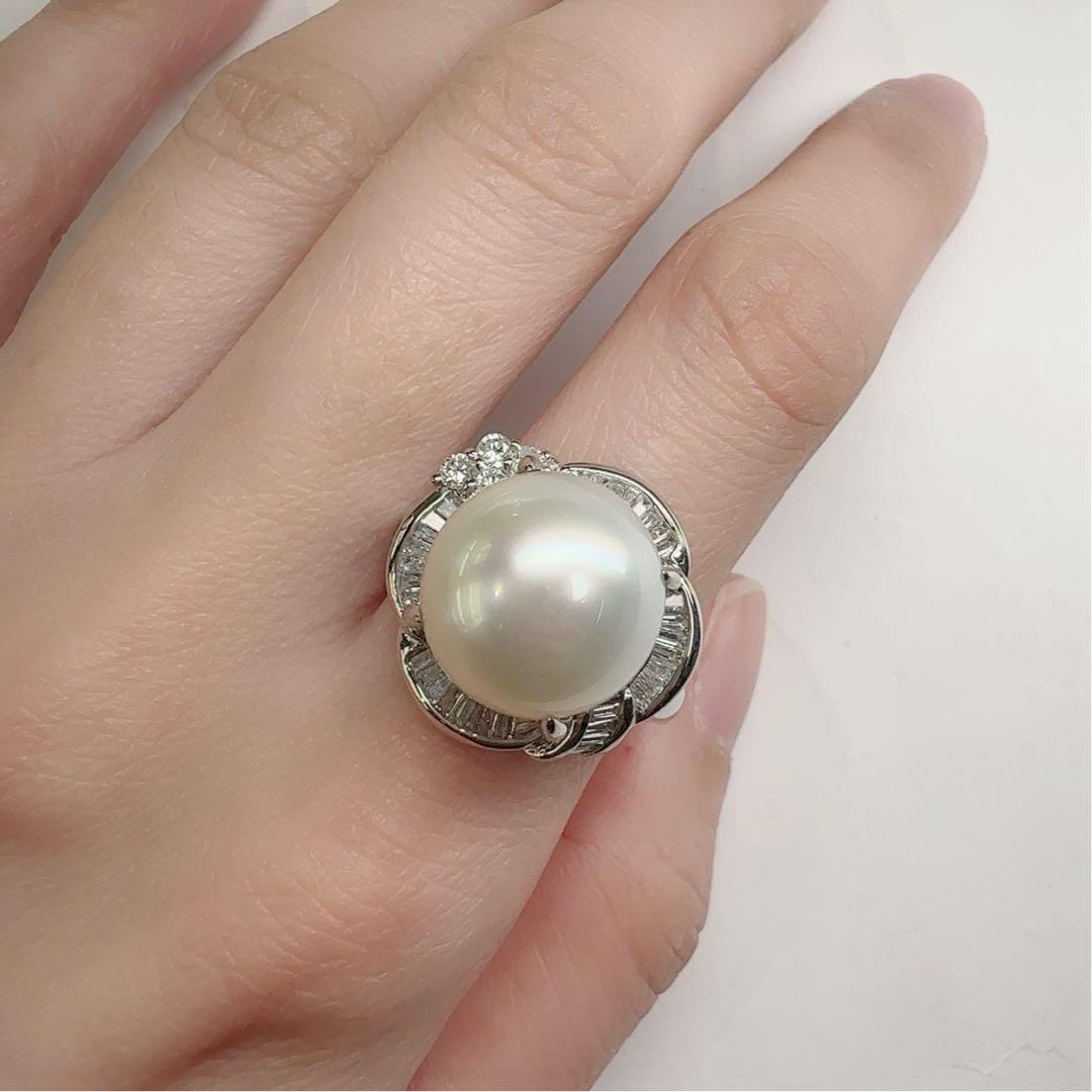 【美品】PT900 大渓地パール 12.8mm リング