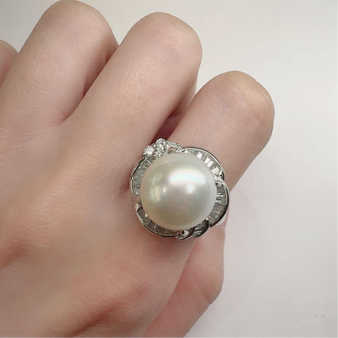 【美品】PT900 大渓地パール 12.8mm リング