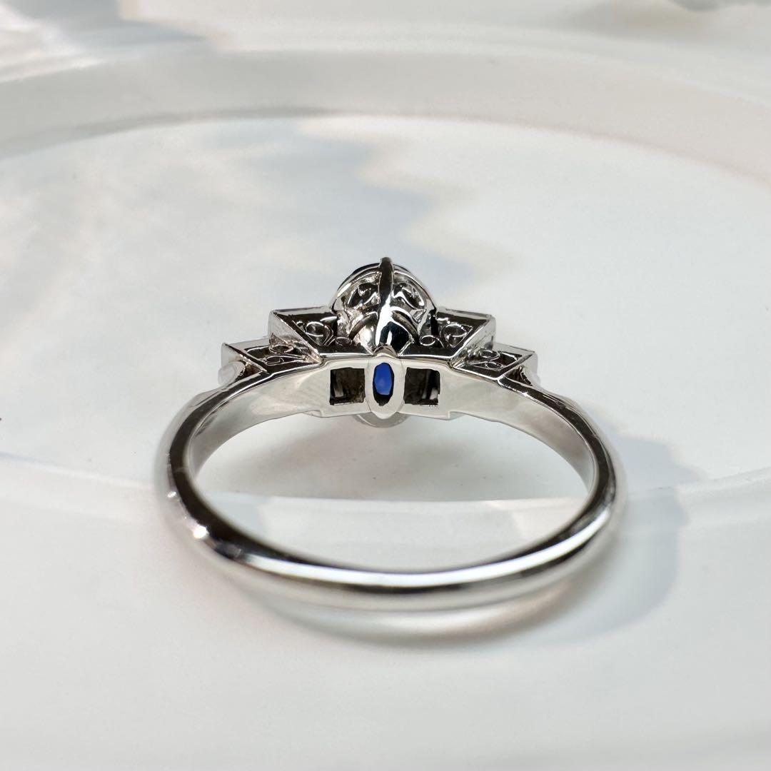 【美品】サファイア リング オーバルカット ダイヤモンド 高級ジュエリー