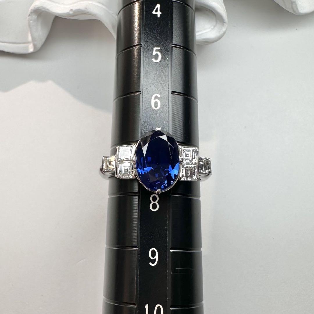 【美品】サファイア リング オーバルカット ダイヤモンド 高級ジュエリー