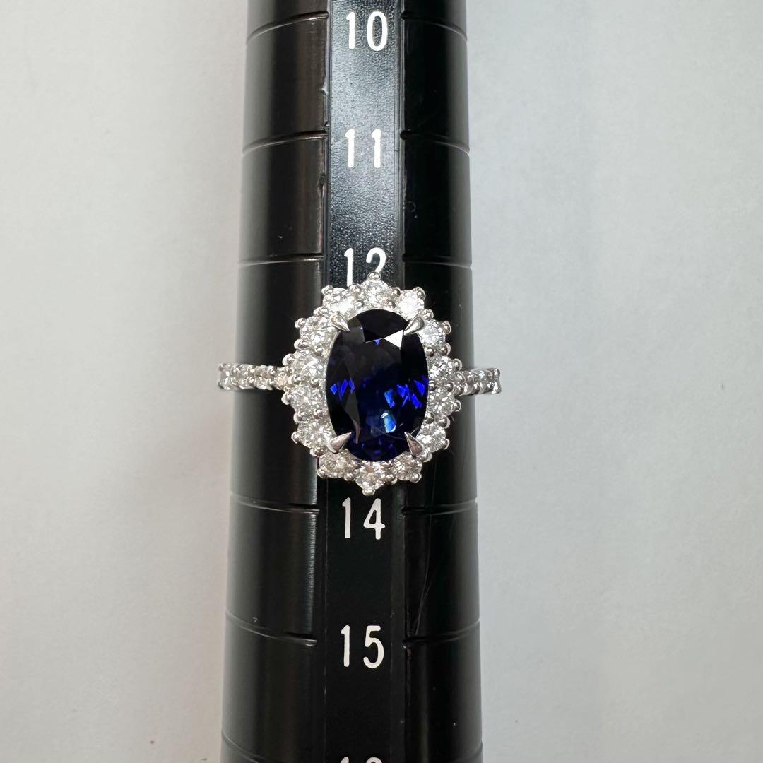 【美品】PT900 スリランカ産ロイヤルブルーサファイア2.20ct リング