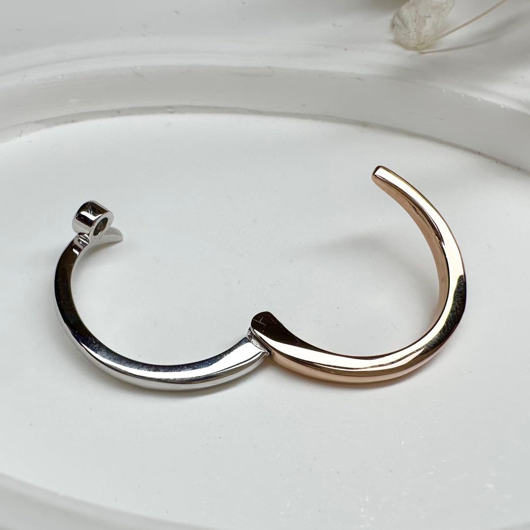 【K18】ダイヤモンドリング 0.15ct モダンデザイン　開けれる