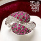 K18 ルビー ダイヤモンド パヴェ クロス リング 0.7ct