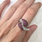 K18 ルビー ダイヤモンド パヴェ クロス リング 0.7ct