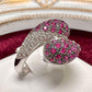 K18 ルビー ダイヤモンド パヴェ クロス リング 0.7ct