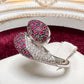 K18 ルビー ダイヤモンド パヴェ クロス リング 0.7ct