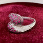 K18 ルビー ダイヤモンド パヴェ クロス リング 0.7ct