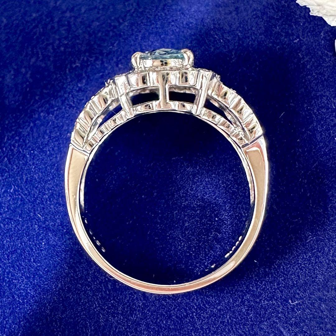 【美品】PT900 アクアマリン 1.06ct リング ダイヤ