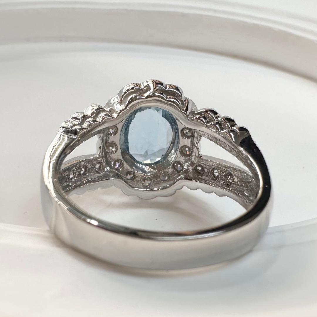 【美品】PT900 アクアマリン 1.06ct リング ダイヤ