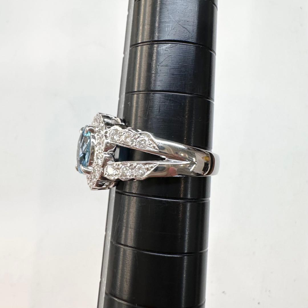 【美品】PT900 アクアマリン 1.06ct リング ダイヤ