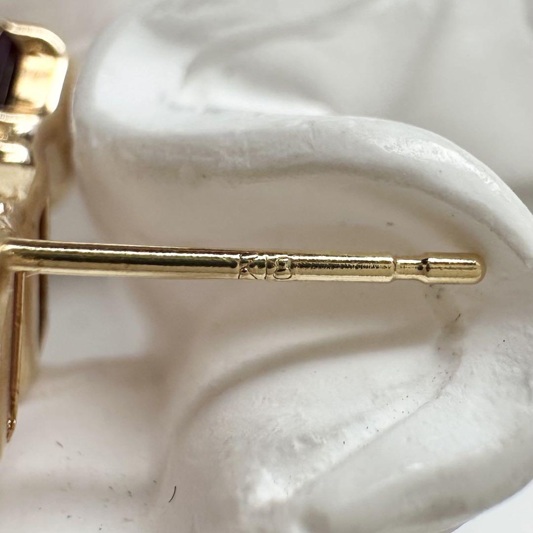 【美品】K18 マルチカラーストーン ピアス