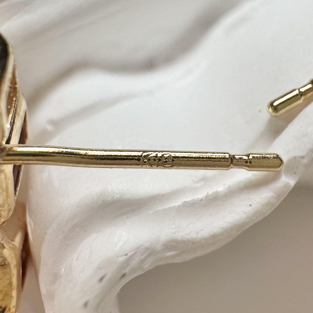 【美品】K18 マルチカラーストーン ピアス