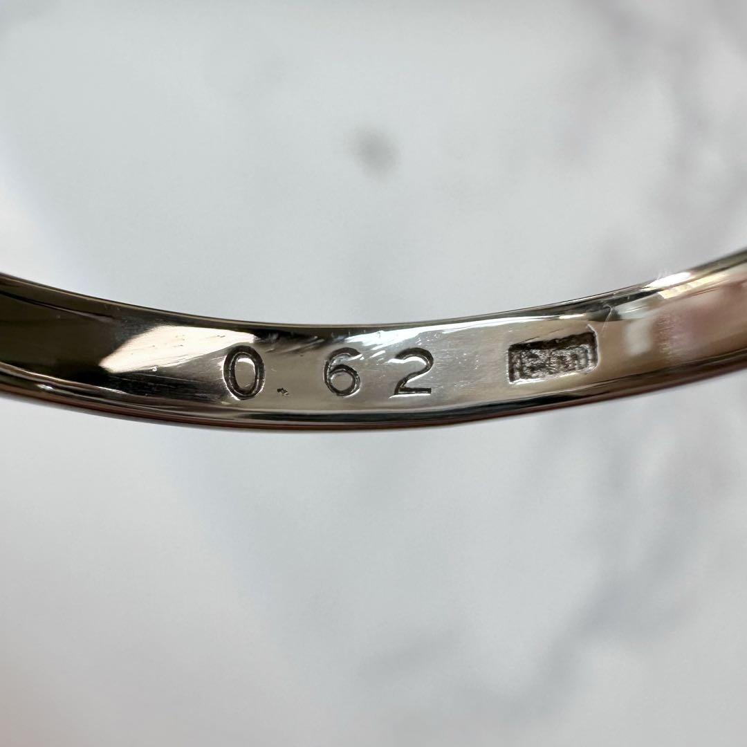 【K18WG】ダイヤモンド 0.62ct 一粒ソリテールリング