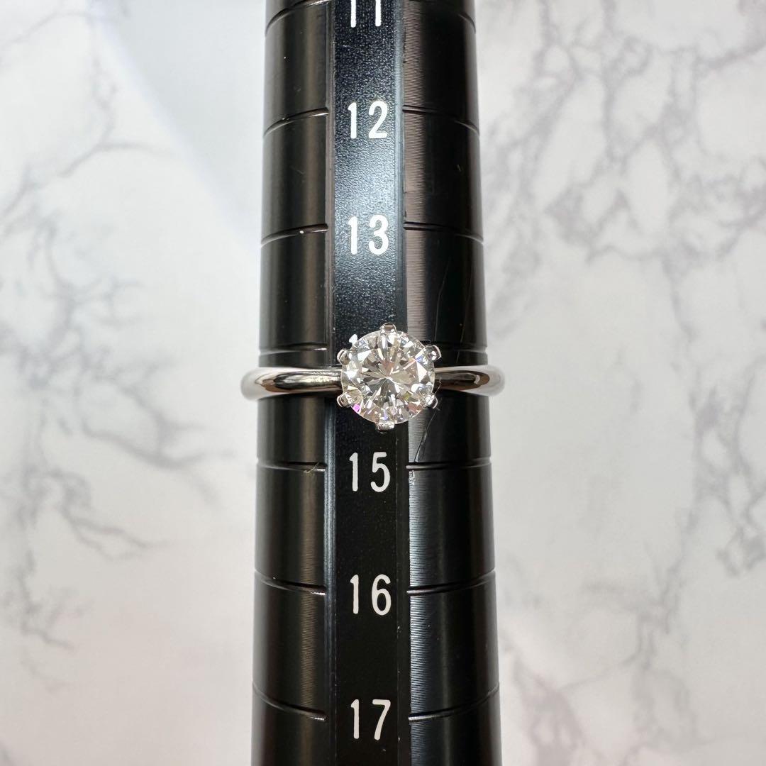 【K18WG】ダイヤモンド 0.62ct 一粒ソリテールリング