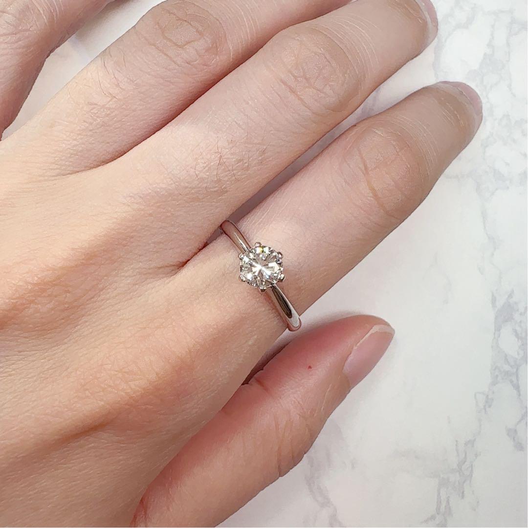 【K18WG】ダイヤモンド 0.62ct 一粒ソリテールリング