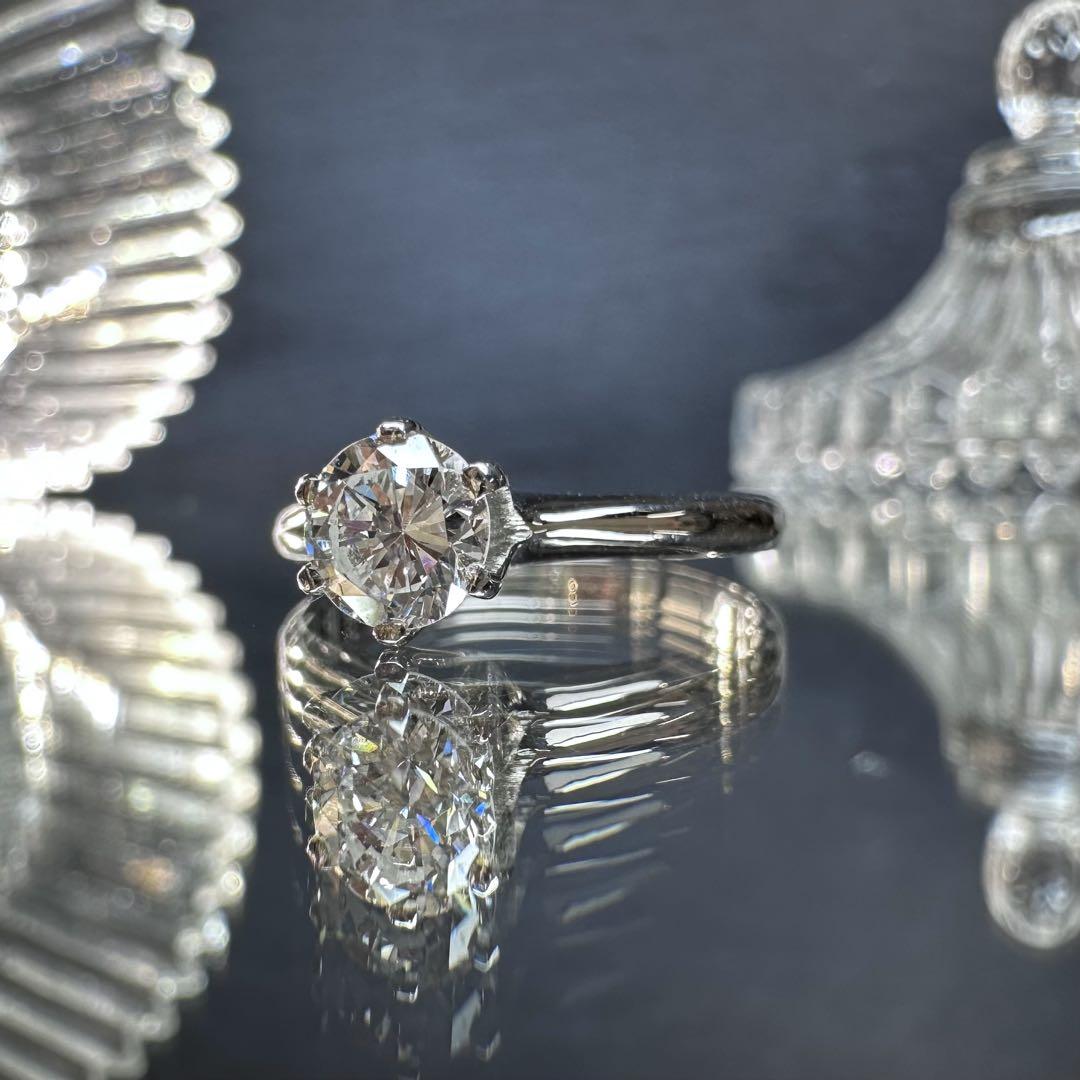 【K18WG】ダイヤモンド 0.62ct 一粒ソリテールリング
