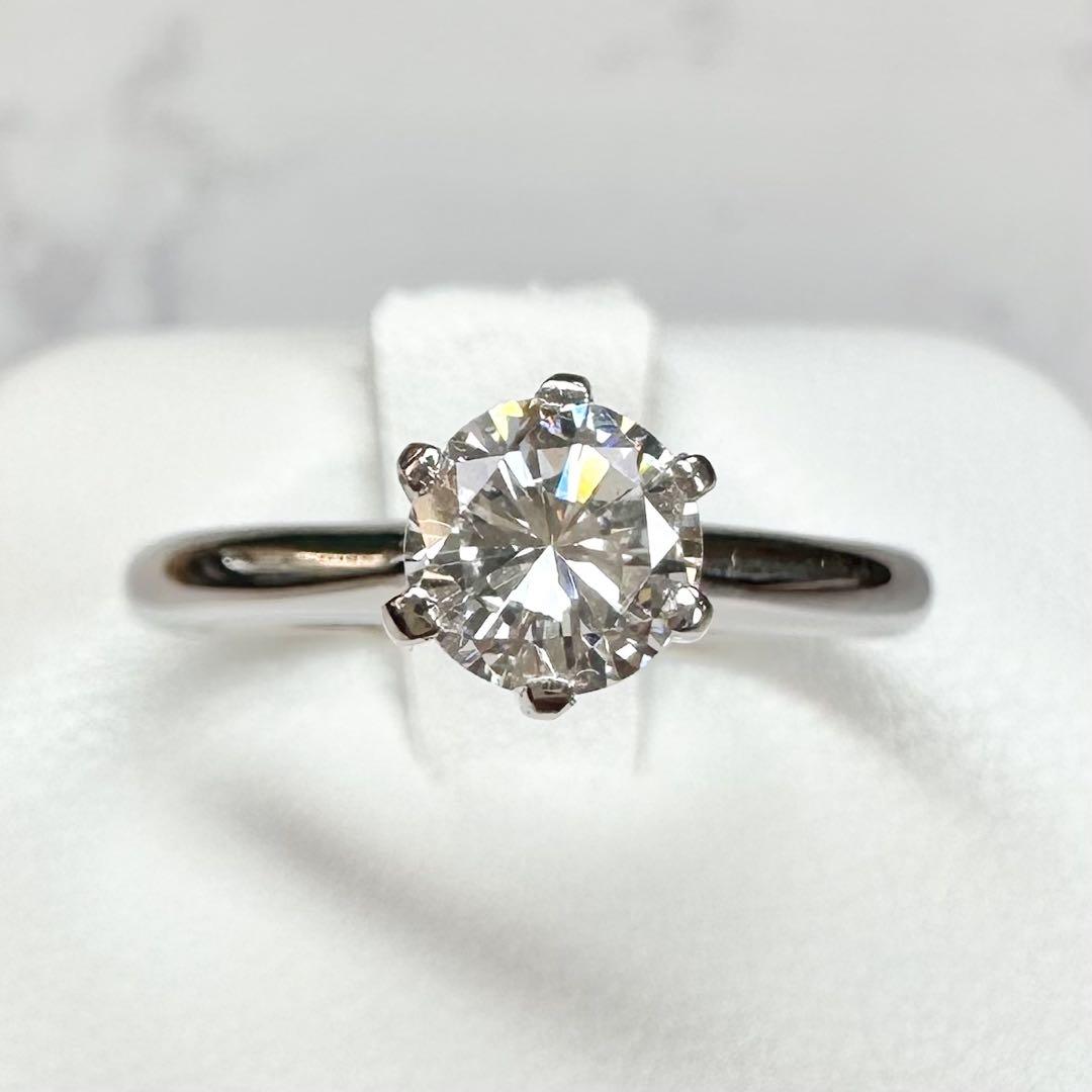 【K18WG】ダイヤモンド 0.62ct 一粒ソリテールリング