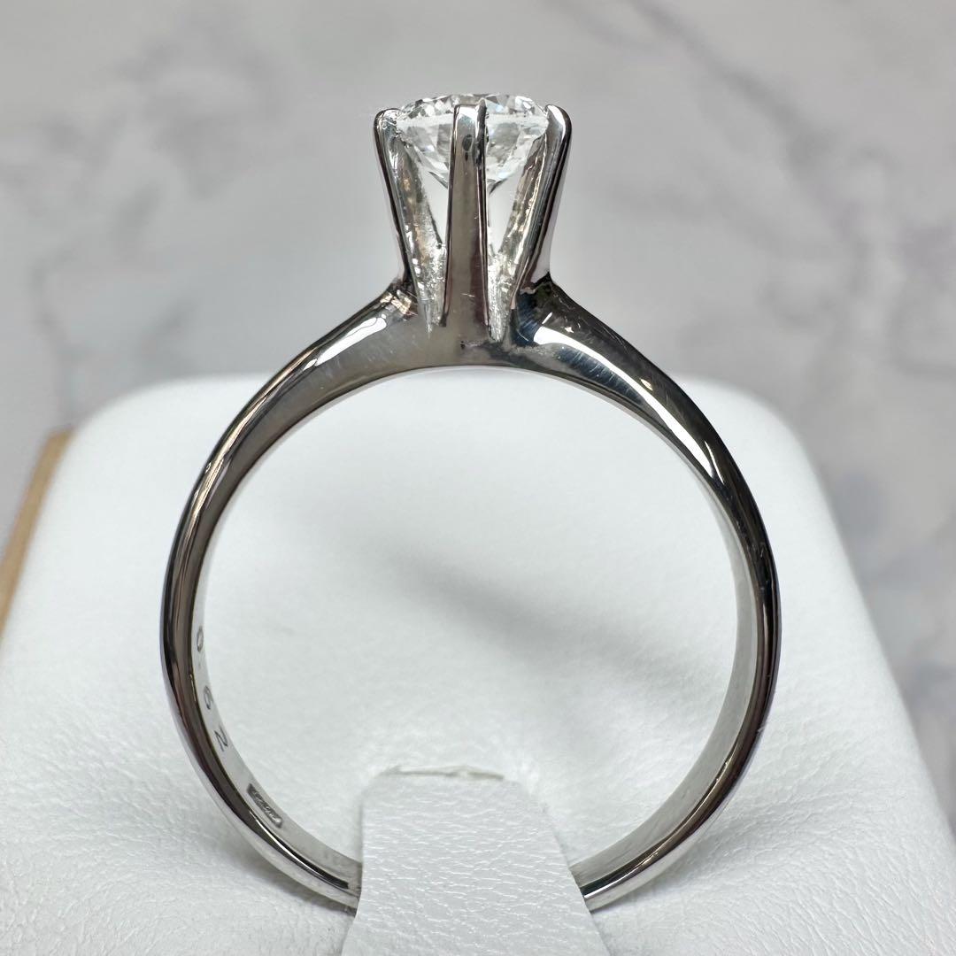 【K18WG】ダイヤモンド 0.62ct 一粒ソリテールリング
