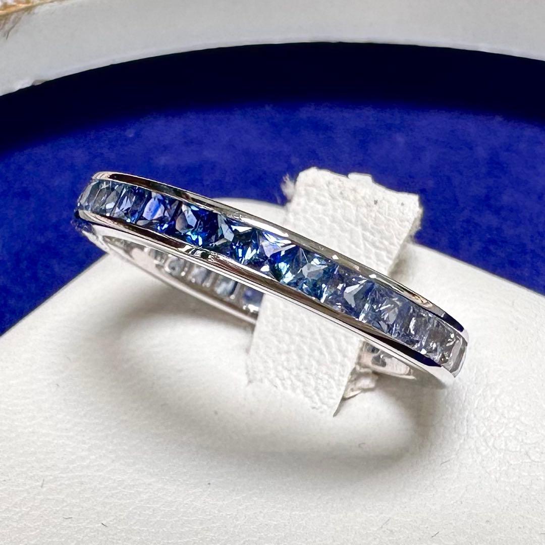K18WG グラデーションサファイア エタニティリング 1.95ct