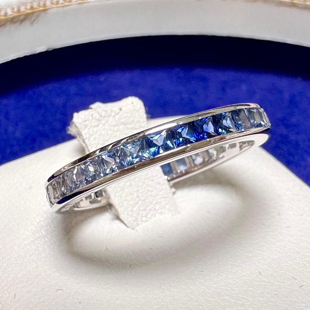 K18WG グラデーションサファイア エタニティリング 1.95ct