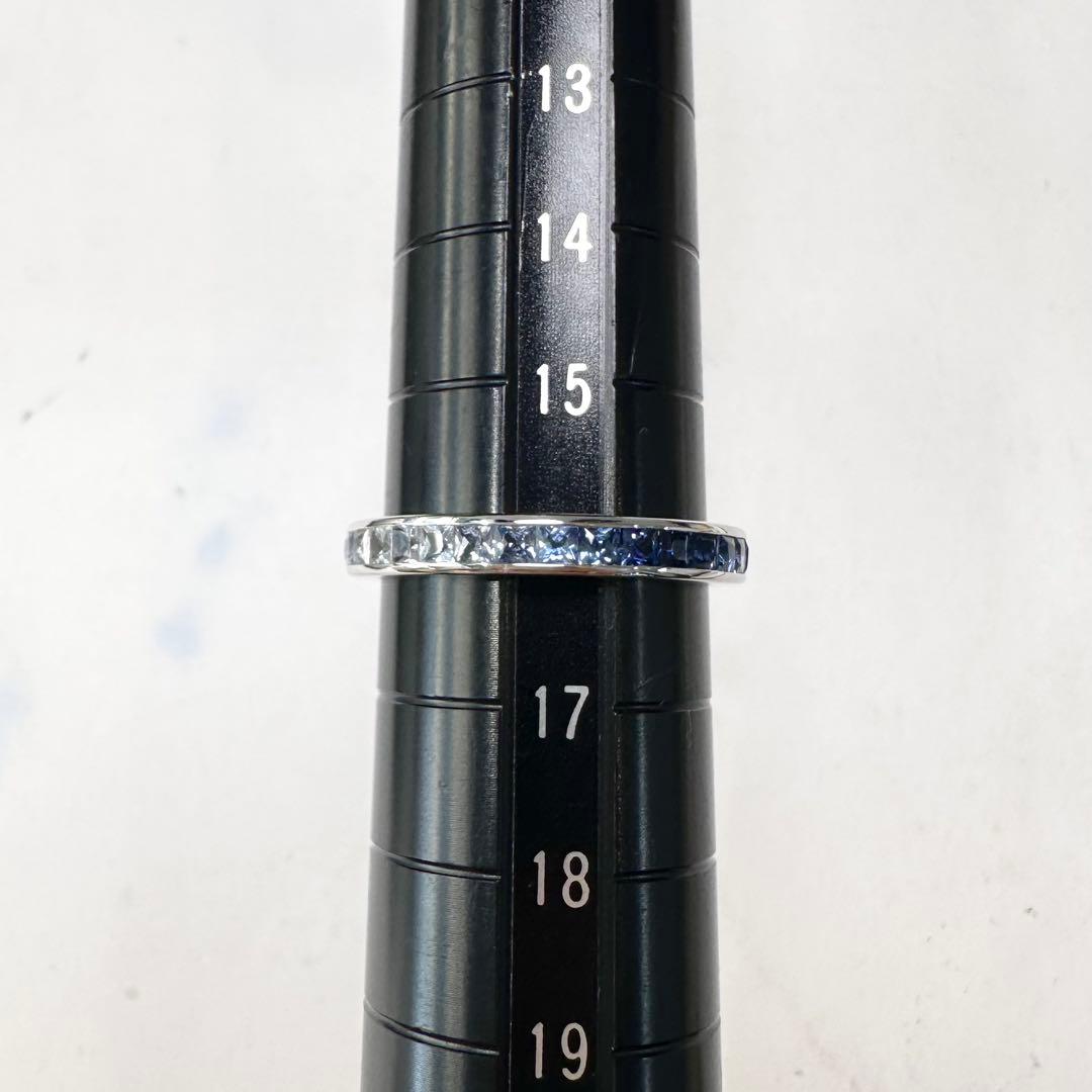 K18WG グラデーションサファイア エタニティリング 1.95ct