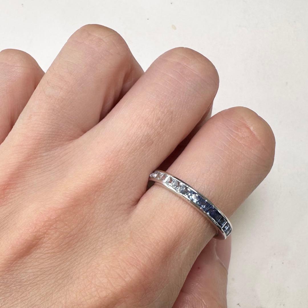 K18WG グラデーションサファイア エタニティリング 1.95ct