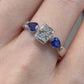 【美品】PT900 ダイヤモンド0.58ct サファイア0.48ct リング