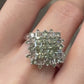 【K18】グリーンサファイア リング 1.25ct スクエアデザイン