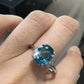 PT950 ジルコン4.0ct ダイヤモンドリング 大粒ブルージルコン プラチナ