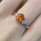【美品】PT900 スペサルティンガーネットリング 1.22ct x ダイヤ