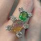 【K18】オパール 1.09ct／ツァボライト 1.3ct リング
