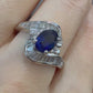 【美品】Pt900 サファイア 1.23ct ダイヤ リング
