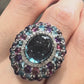 【K18WG】ブルートパーズ 4.25ct リング カラーストーンミックス