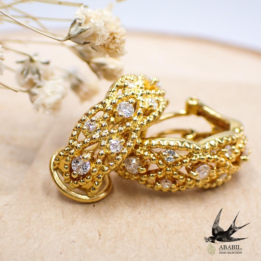 K18天然ダイヤモンドピアス/イヤリング両用0.30ct – ABABIL.gems 