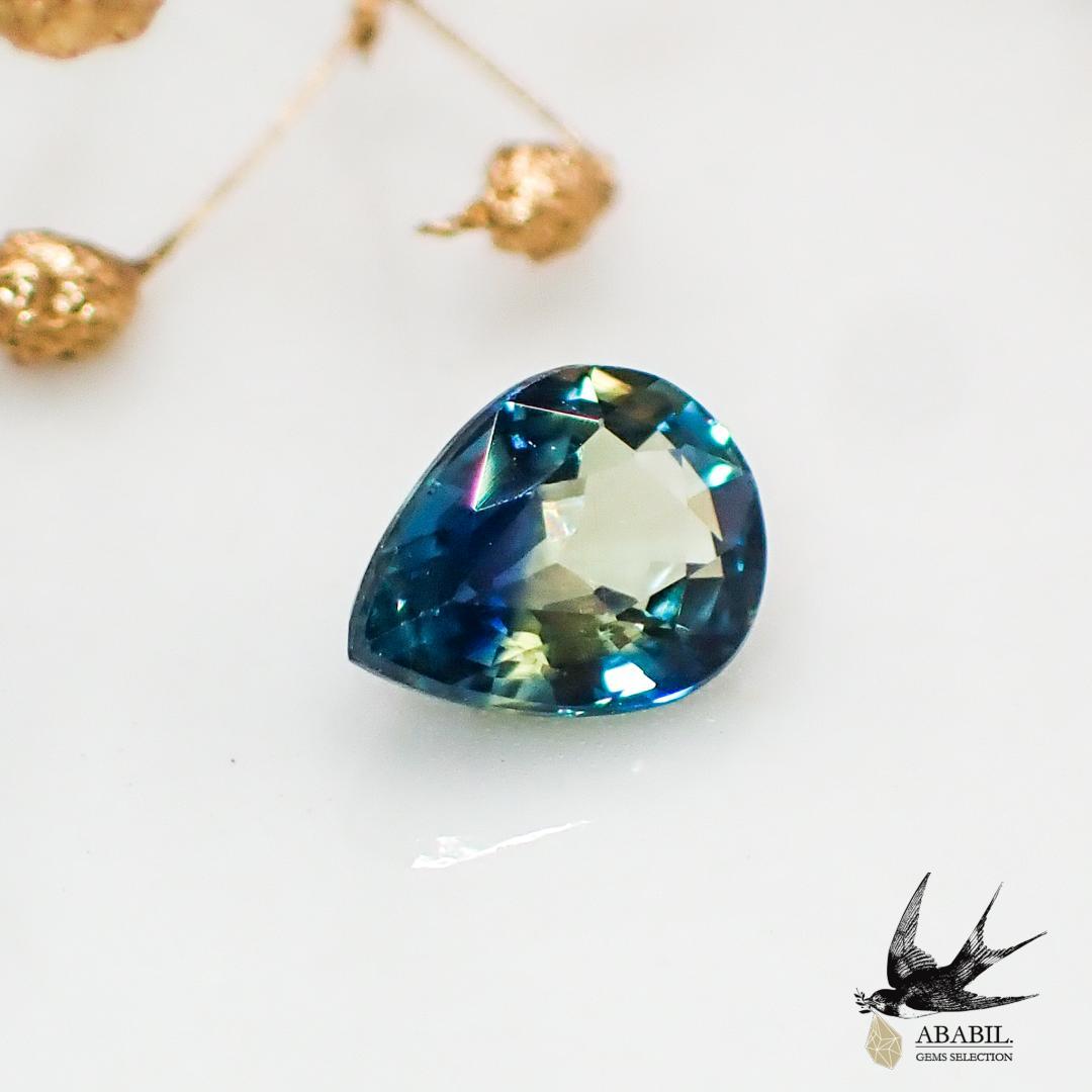 Natural bicolor sapphire 0.429ct [Africa] ★Blue yellow 